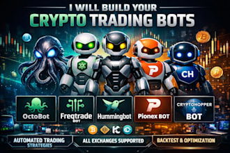 build octobot, freqtrade bot, hummingbot, pionex bot, cryptohopper bot