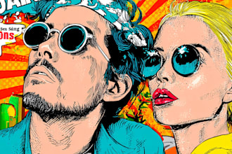 create a unique street pop art illustration
