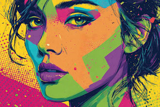 colorful pop art portrait