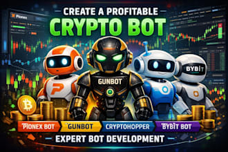 create a profitable crypto bot, pionex bot, gunbot, cryptohopper and bybit bot