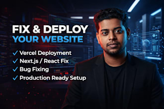 fix bugs and deploy your next js, react website on vercel professionally