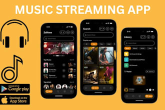 develop music streaming app video streaming app music streaming website