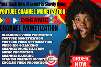 youtube seo english spanish channel monetization elearning video promotion