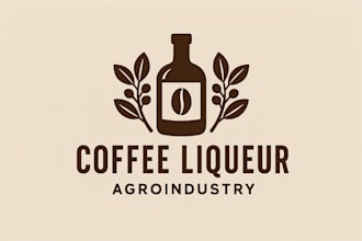 do custom coffee liqueur agroindustry logo with unlimited revision