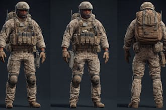 draw detailed military characters for you
