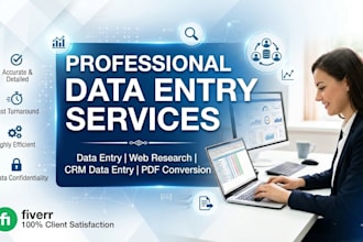 do data entry, copy paste, web research and CRM data entry