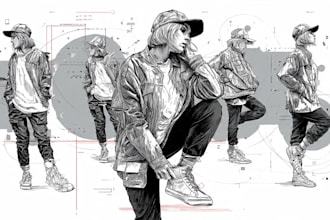 draw unique one line art, minimalist line art, vector line