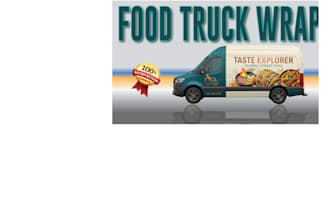 create proffesional designs food truck wrap, food truck design, van wrap