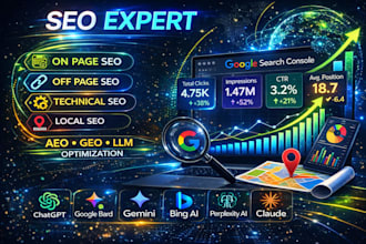 do website on page, local off page, SEO backlinks building with aeo,GEO and llm