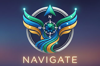 design a unique and modern navigation logo for your brand