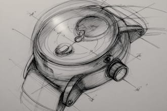 draw detailed line art of any product, food, sketch