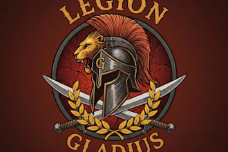 design a strong and unique gladiator logo for your brand