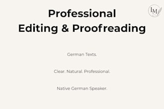 do professional editing and proofreading for german texts