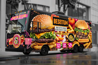 make restaurant flyers, poster and food truck wraps design