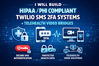 build hipaa phi compliant twilio sms 2fa systems telehealth video bridges