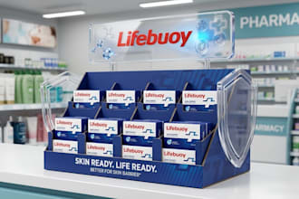 do 3d countertop, product display, pos retial design