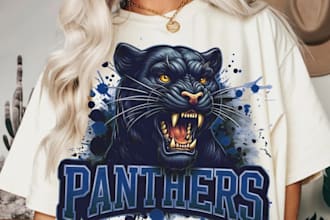 create unique t shirt panthers football mascot logo