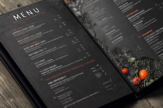 make a professional restaurant and food menu design