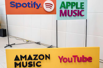 do spotify, apple, amazon music, youtube banners for music artist and podcasts