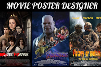design a professional cinematic movie poster for movies