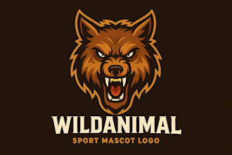 design awesome wild animal sport mascot logo only 15 hours