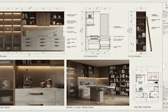 design functional kitchen and wardrobe furniture with manufacturing files