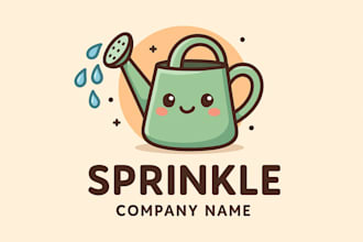 do sprinkler water pot kawaii character mascot logo in express delivery