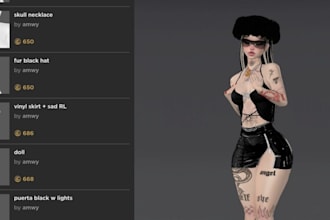 design sims 4 cc clothing, imvu mesh and 3d model accessories for second life