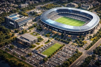 design realistic 3d stadium animation, sports complex, and 3d football arena