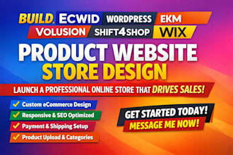 build ecwid wordpress ekm volusion shift4shop wix  product website store design