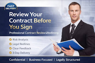 review, edit and redline your legal contract professionally, business contract