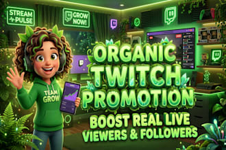do organic twitch channel promotion to boost real live viewers and follower