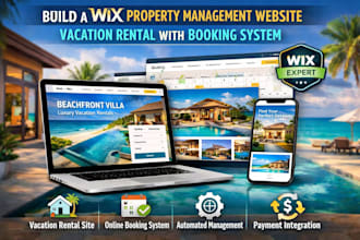 build wix property management website vacation rental with booking website