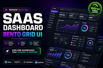 develop high end saas dashboards and premium bento grid ui platforms