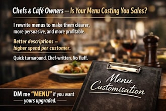 rewrite your cafe or restaurants menu