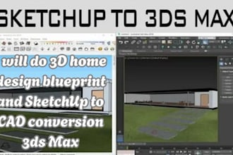 3d home design, blueprint and sketch to cad conversion 3ds max