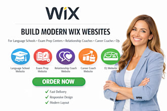 build modern language school exam prep relationship career coach dj wix website