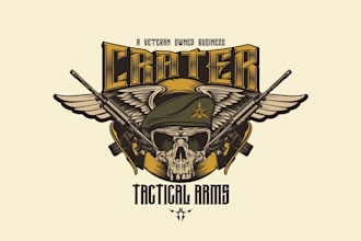 design captivating crater tactical arms logo