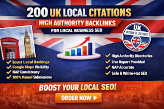do 200 uk local citations building high authority backlink fr local business seo
