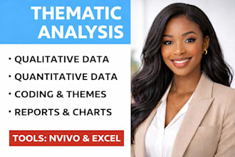 do thematic analysis, qualitative and quantitative data analysis, report writing