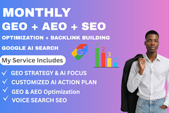 do monthly GEO aeo local SEO backlinks ai search optimization to rank websites