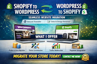 convert shopify to wordpress migrate wordpress to shopify professionally