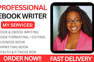 be your ghostwriter, ghost book writer, ebook writer for fiction and non fiction