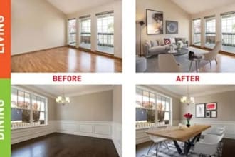 interior and exterior design, 3d floor plan and virtual staging renovation