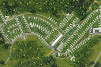 cgi suburban neighborhood,3d housing estate,apartments render,spongecity concept
