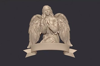 edit 3dspiritual figurine stl,digital sculpt,bas relief war decor,3dp,watertight