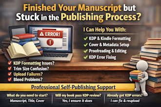 publish book on amazon KDP, self publishing, book formatting and book publishing