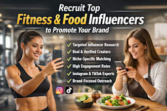 recruit top fitness and food influencers to promote your brand