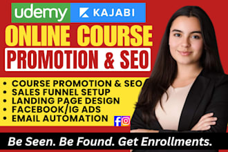 kajabi online course promotion udemy thinkific marketing course SEO sales funnel