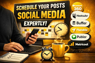 schedule post via content 360 hootsuit buffer planable publer pallyy metricool